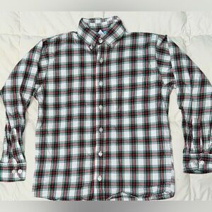 Bella Bliss red/green plaid button front shirt sz 8 EUC smoke free home